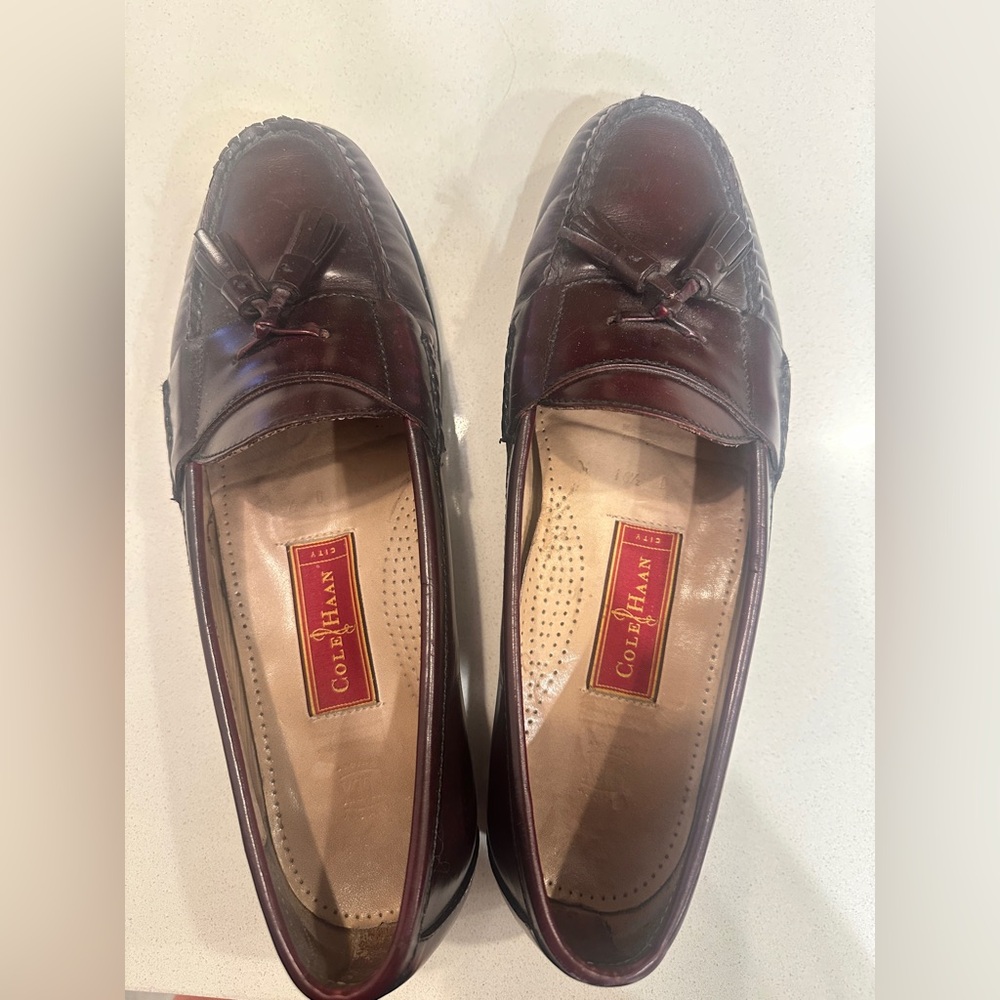 Cole Haan Dark Red Leather Loafers